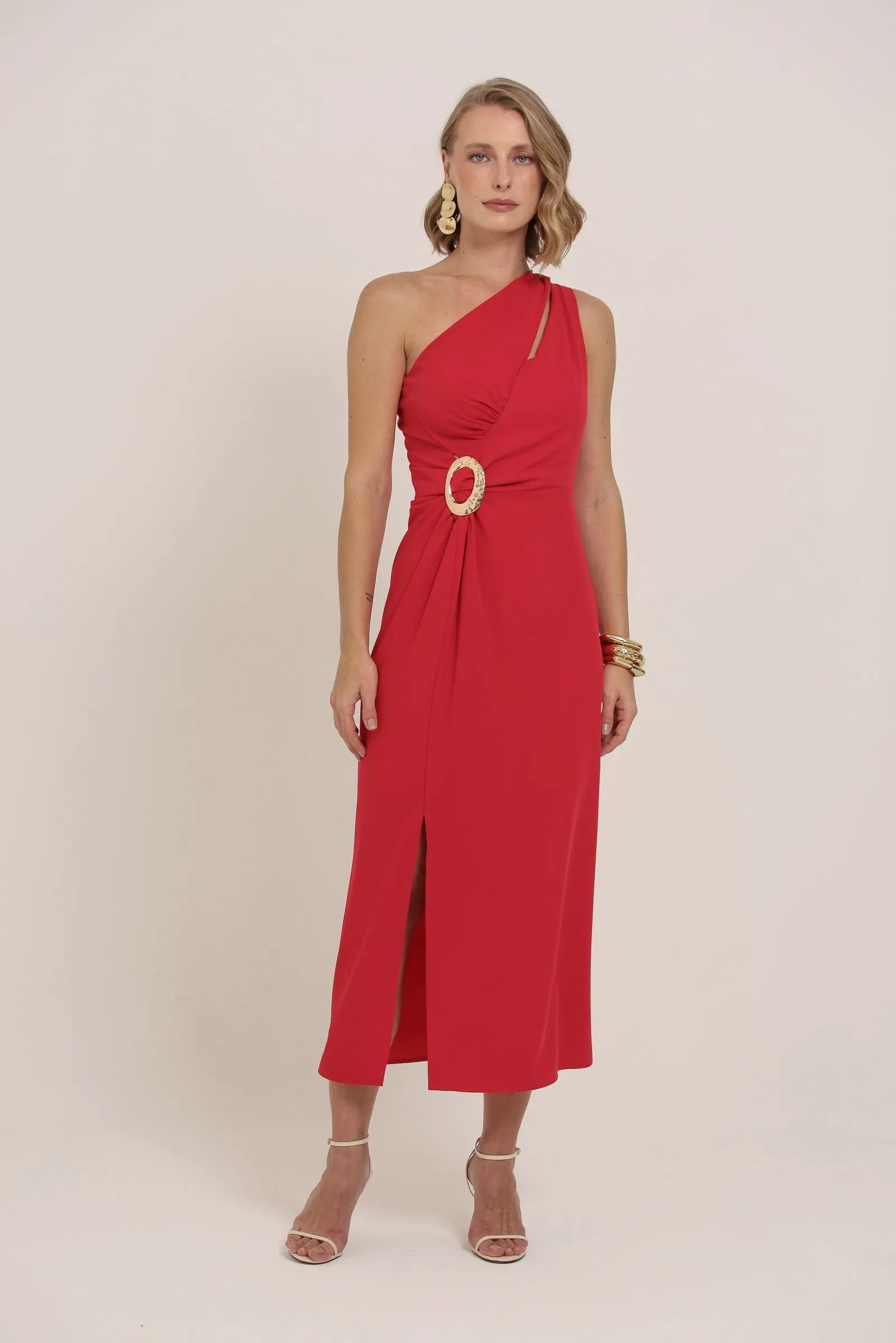 Vestido Midi Um Ombro Só - Ieda ESTRELA