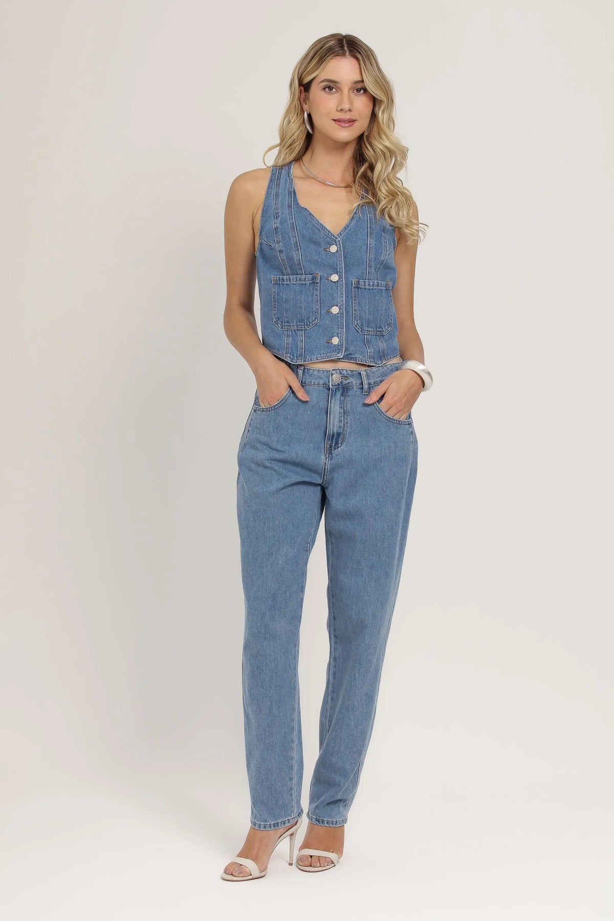 Calça Jeans Reta  - Ieda ESTRELA