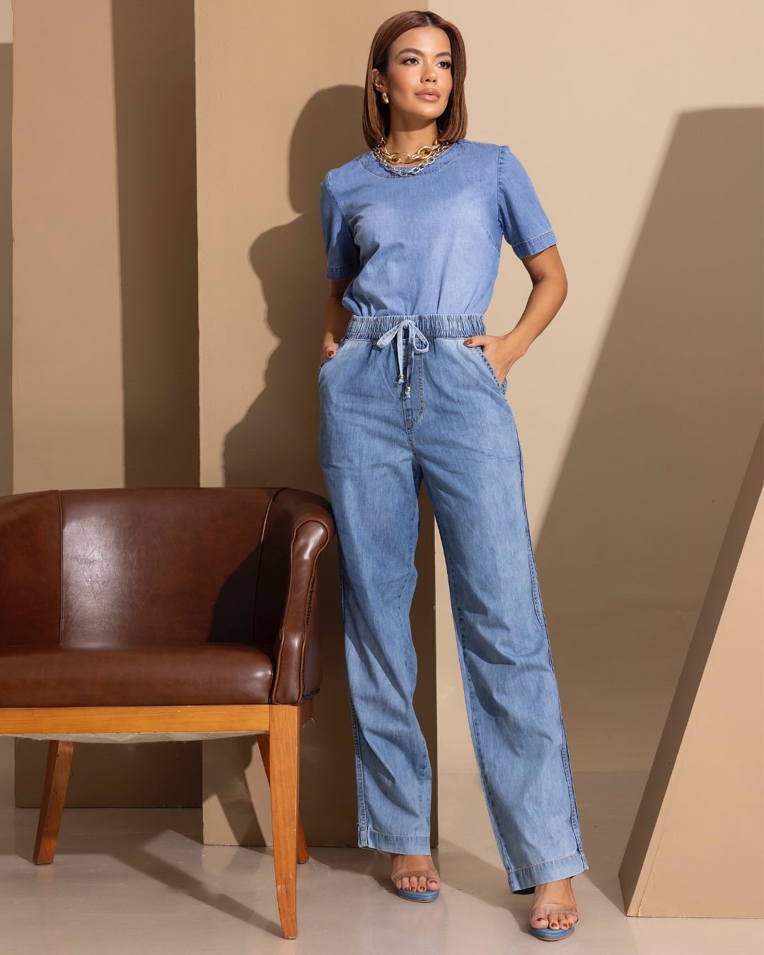 Calça Feminina Jeans de Elastico - Ieda ESTRELA