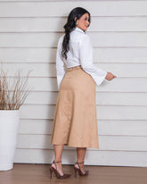 Saia de Linho com Cinto Metal - Ieda ESTRELA