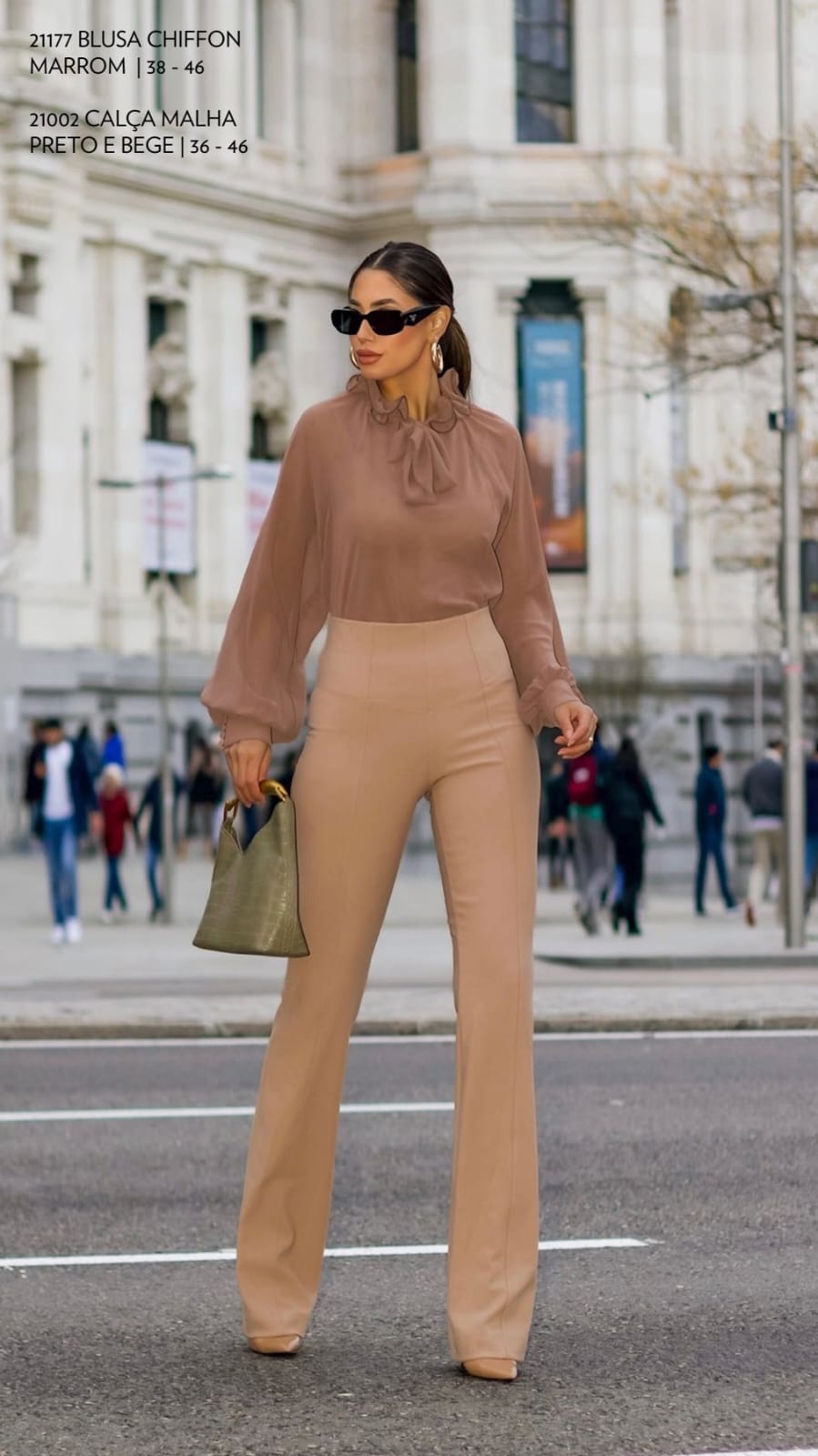 Blusa Manga Longa Chifon - Ieda ESTRELA